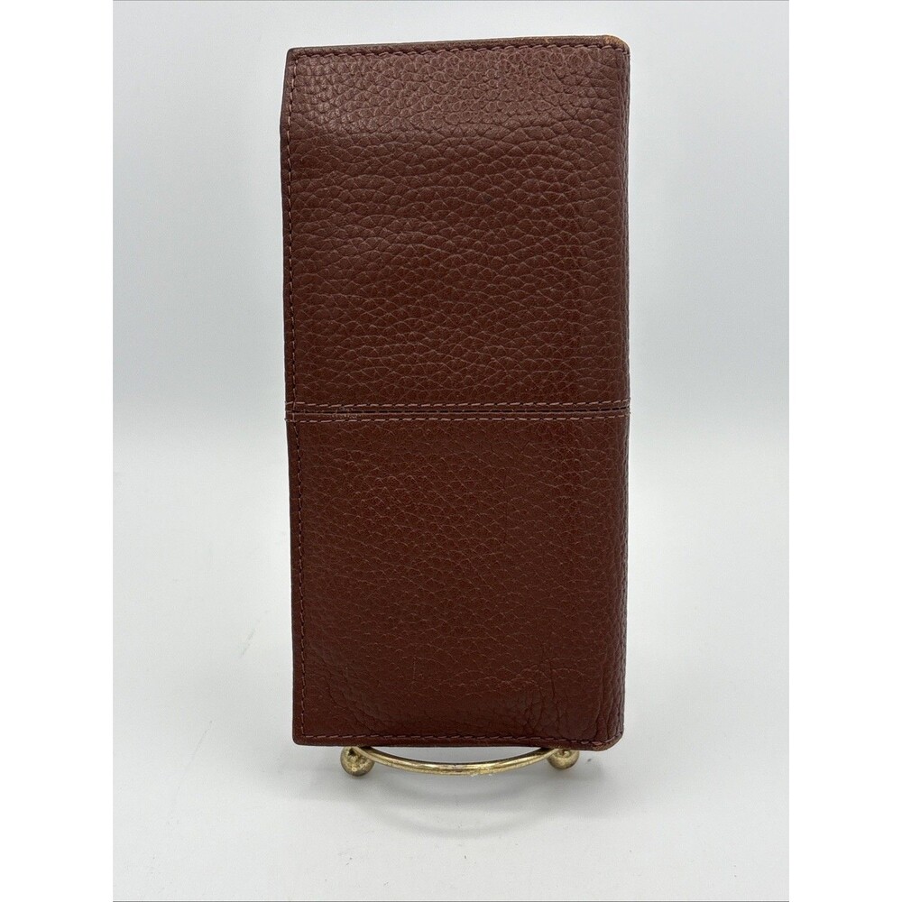 Cole Haan Men's 7” Tall Pebbled Leather Bifold Wallet-British Tan-Slim Design EC